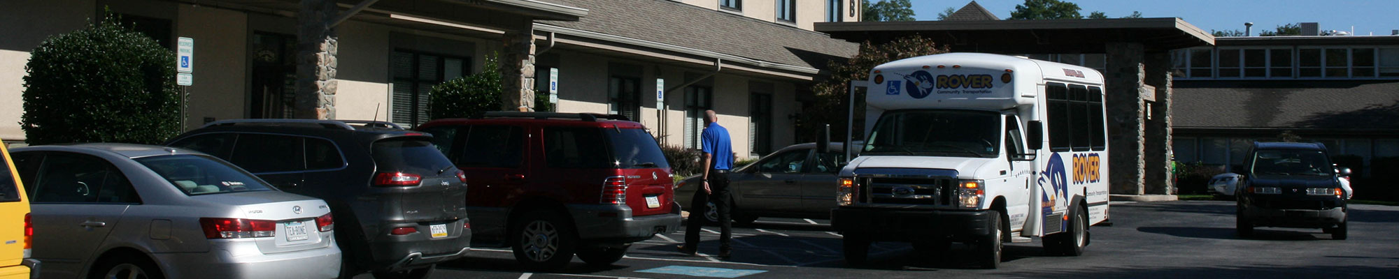 public trans in front of facility