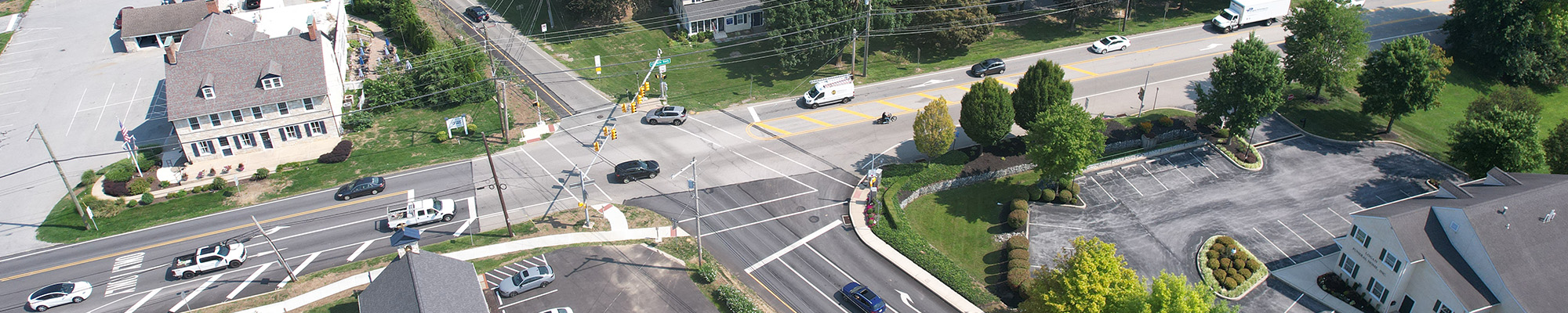 aerial view of roads